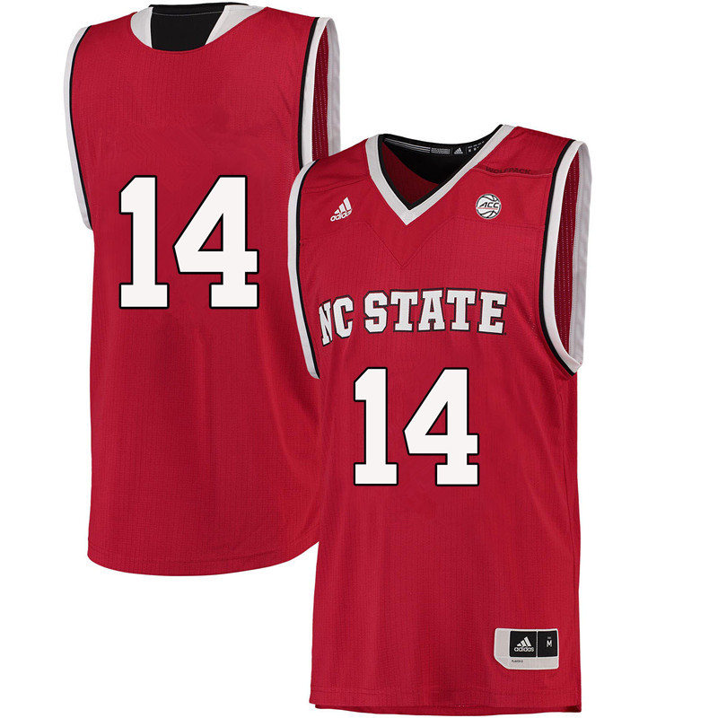 Men #14 Vinny Del Negro NC State Wolfpack College Basketball Jerseys-Red - Click Image to Close